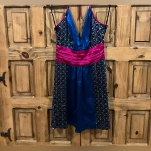 Bebe Satin V Neck Slip Midi Dress Adjustable Strap Sz Small S 6